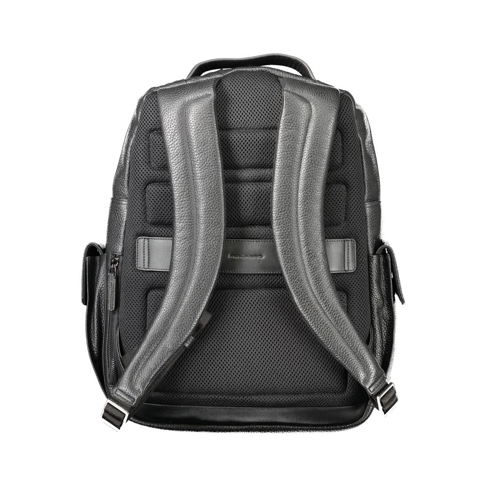 Piquadro Schwarzer Leder-Rucksack für Männer