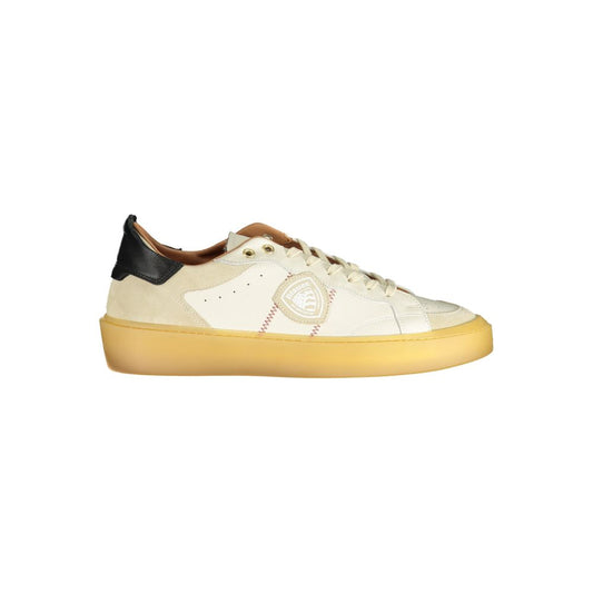 Blauer Weißes Leder Herren Sneaker