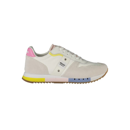 Blauer Weißes Leder Damen Sneaker