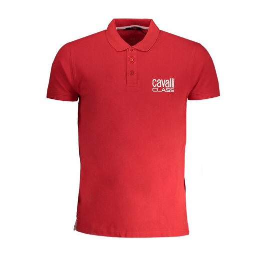 Cavalli Class Rotes Baumwoll-Poloshirt