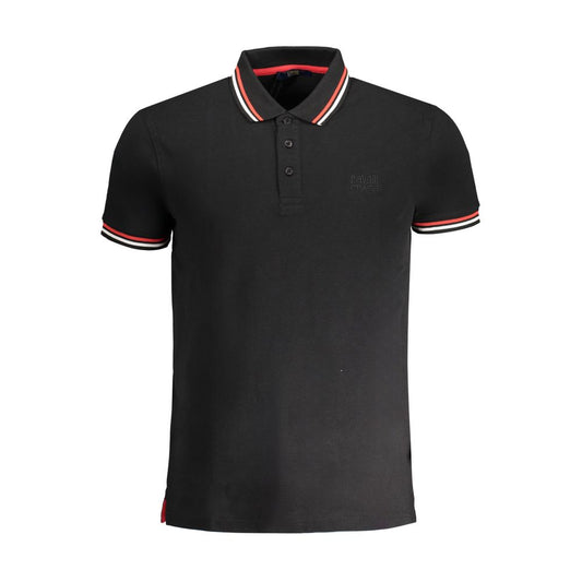 Cavalli Class Schwarzes Baumwoll-Poloshirt