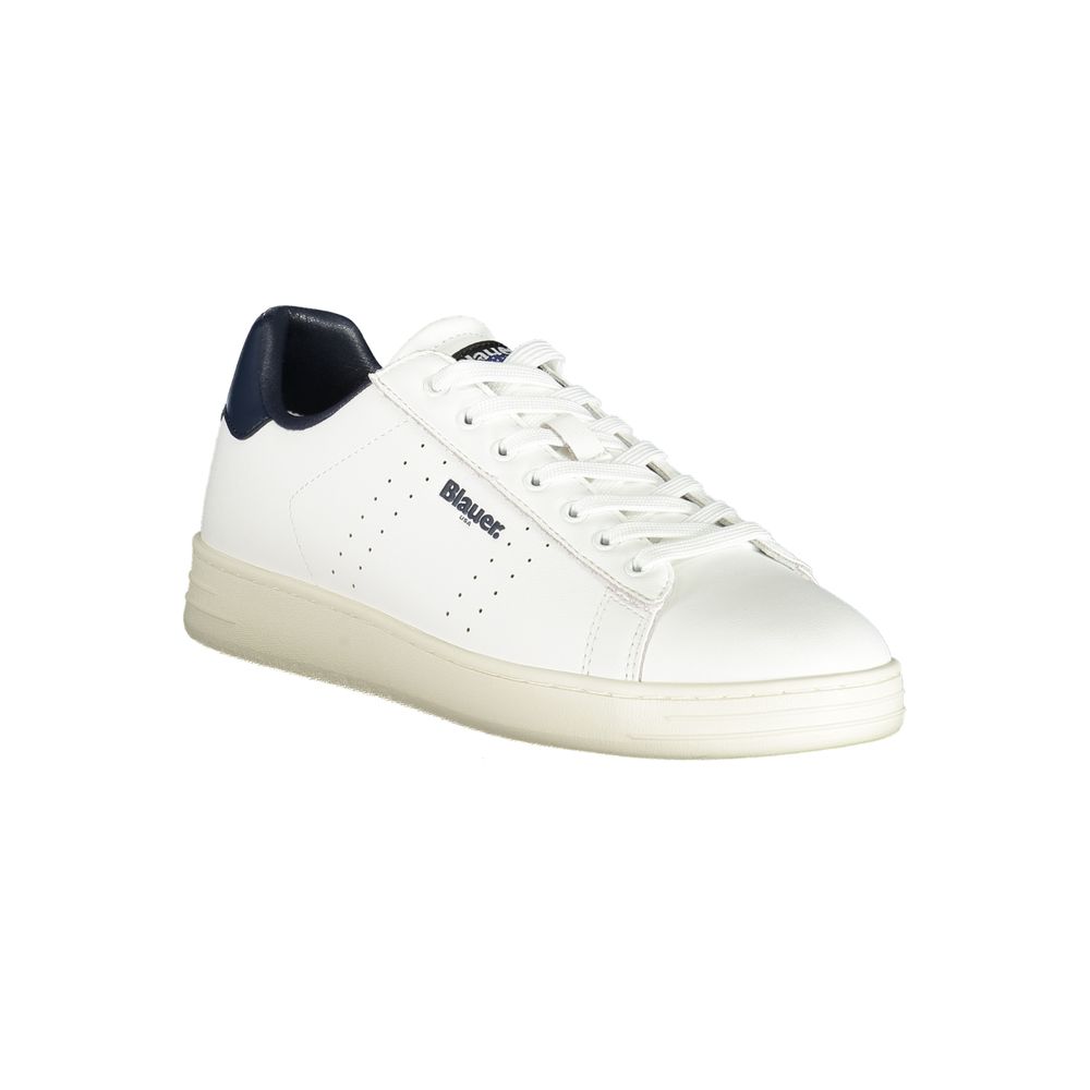 Blauer Weißes Leder Herren Sneaker