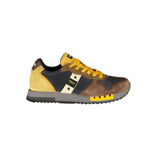 Blauer Schicke kontrastierende Schnürsenkel-Sneakers