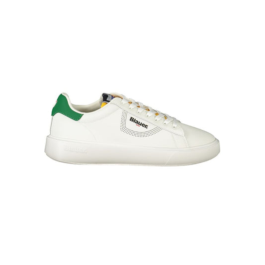 Blauer Weißes Leder Herren Sneaker