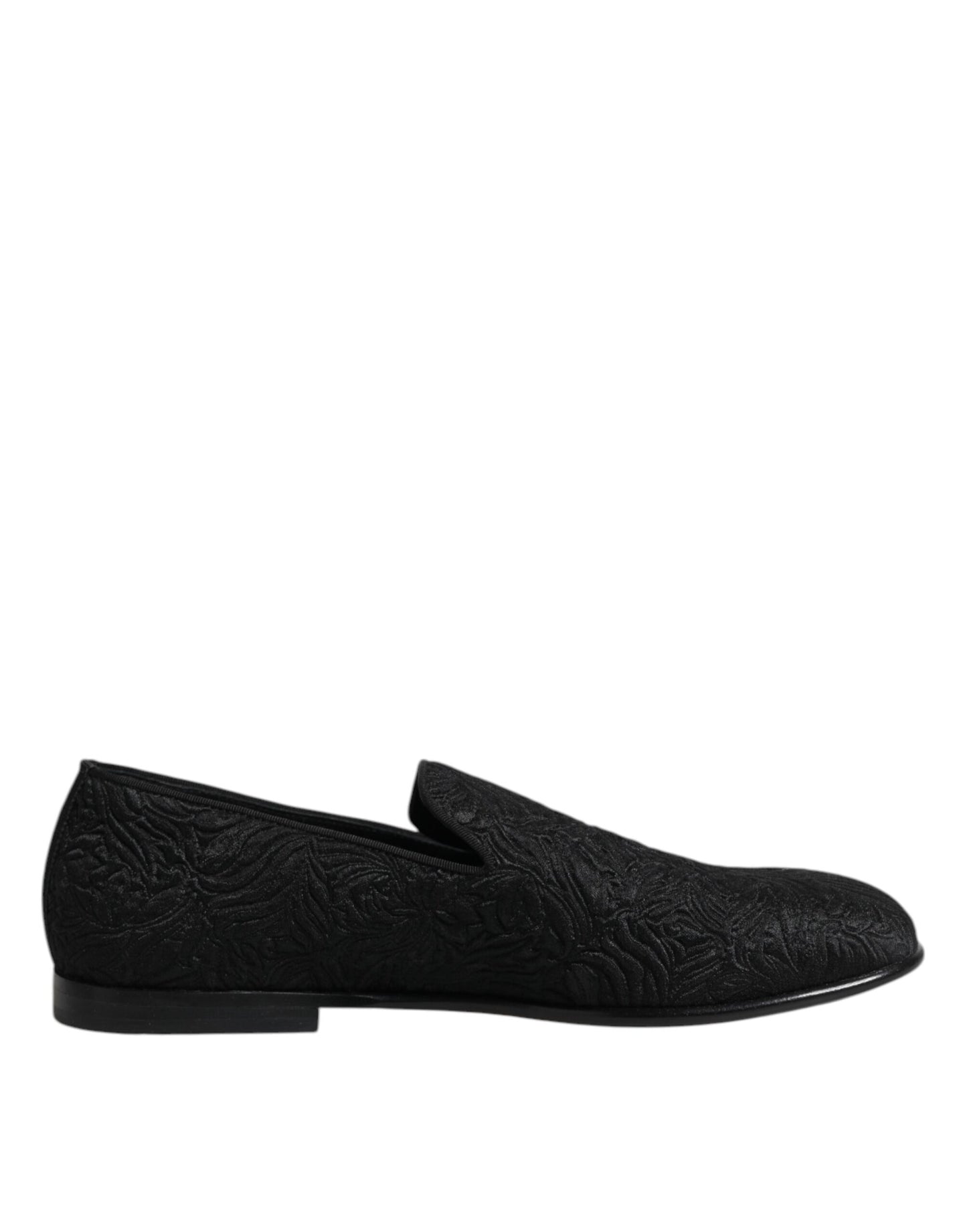 Dolce & Gabbana Schwarze Jacquard Slipper Formelle Schuhe