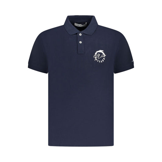 Trussardi Blaues Baumwoll-Poloshirt für Männer