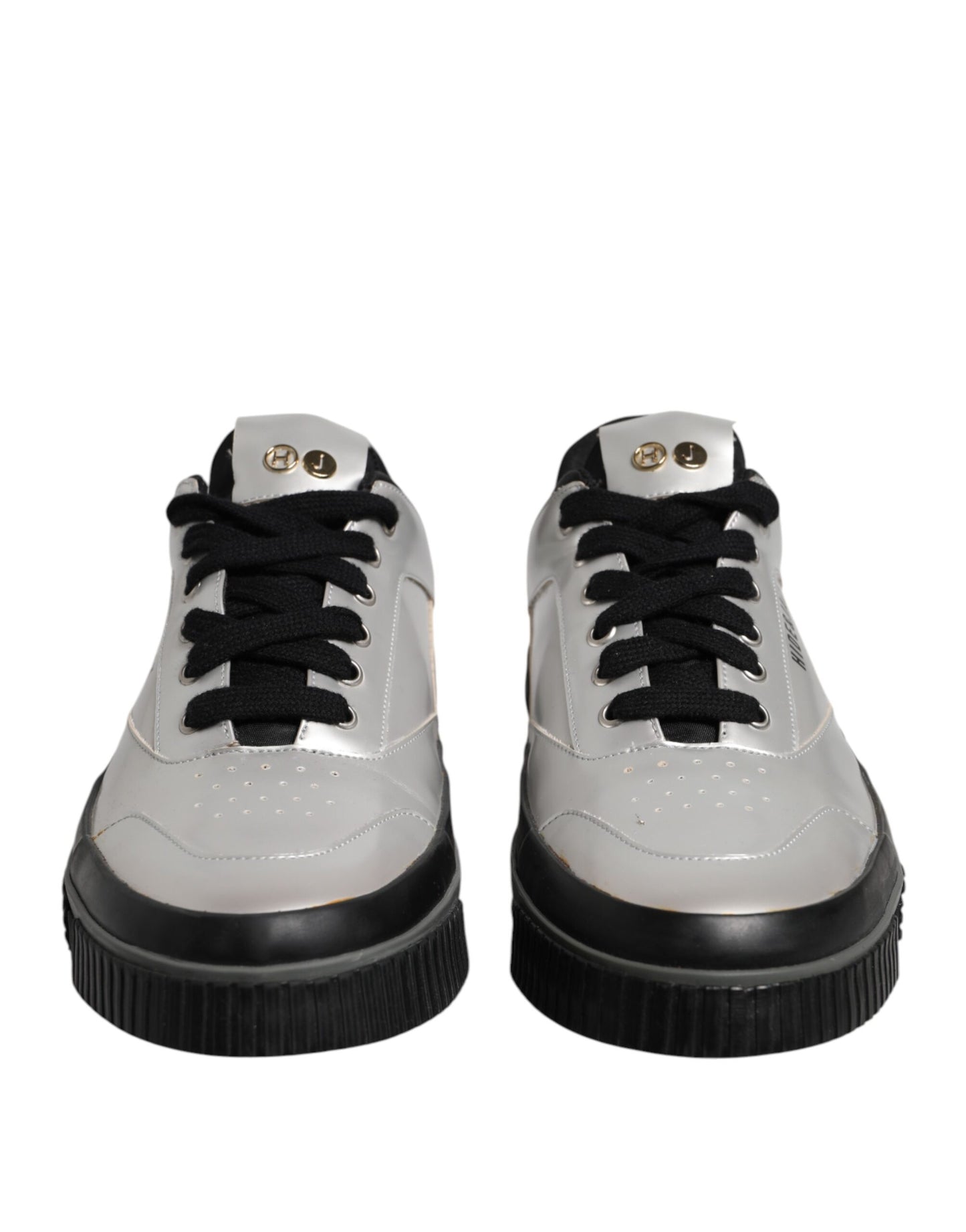 HIDE & JACK Metallic Silber Low Top Lace Up Sneakers Schuhe