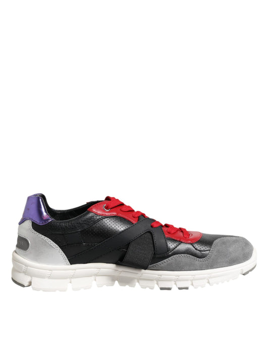 Dolce & Gabbana Multicolor Lace Up Low Top Männer Turnschuhe Schuhe
