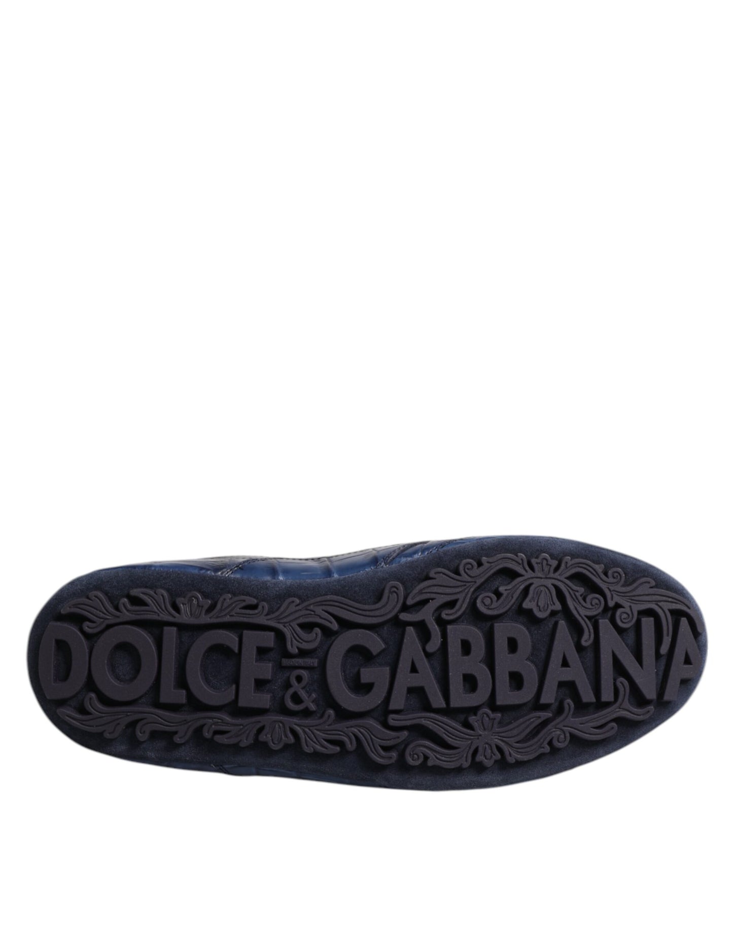 Dolce & Gabbana Dunkelblau Leder Low Top Männer Turnschuhe Schuhe