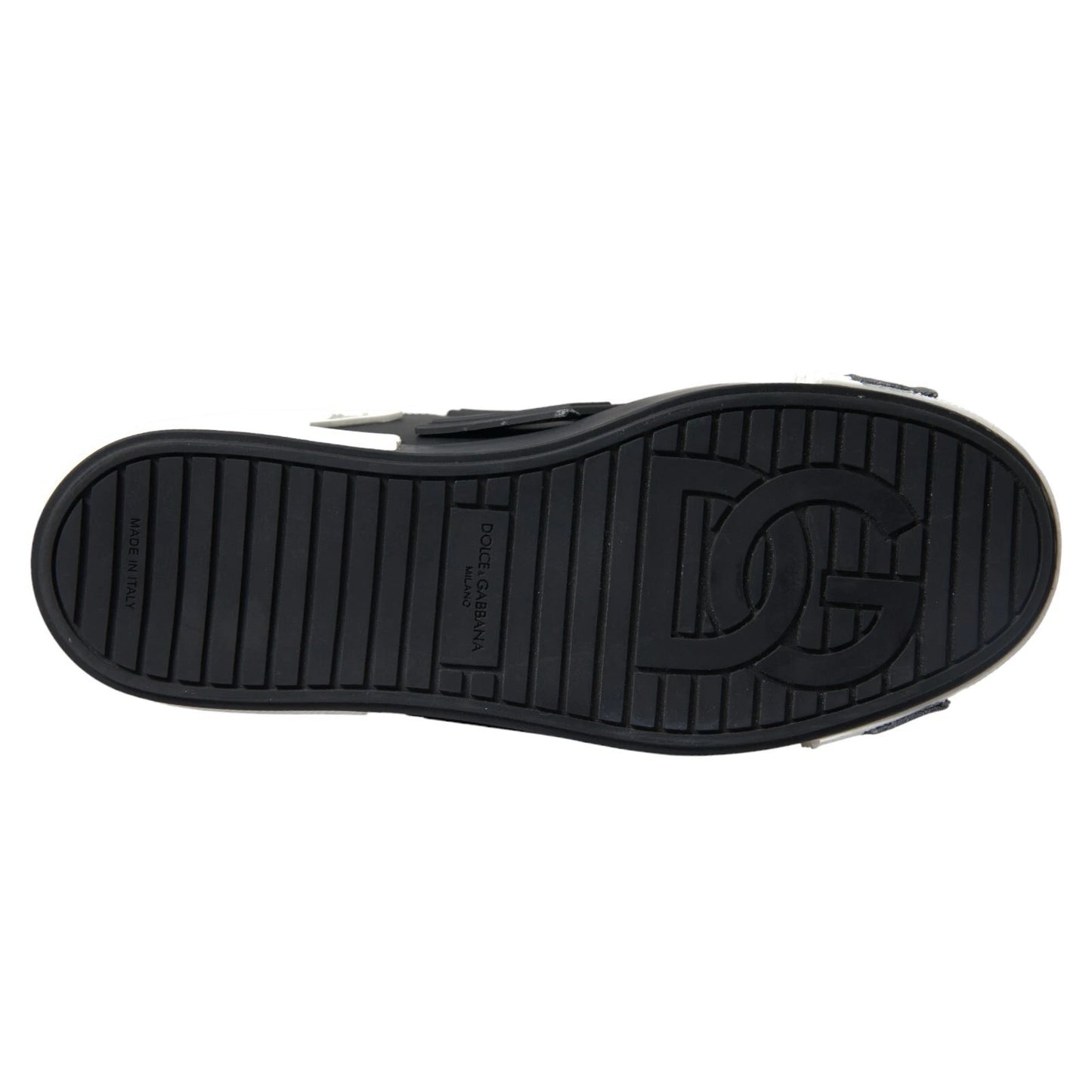 Dolce & Gabbana Schwarz Leder Low Top Sneakers Portofino Schuhe