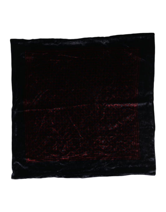Dolce & Gabbana Schwarz Rot Viskose Quadrat Männer Foulard Schal