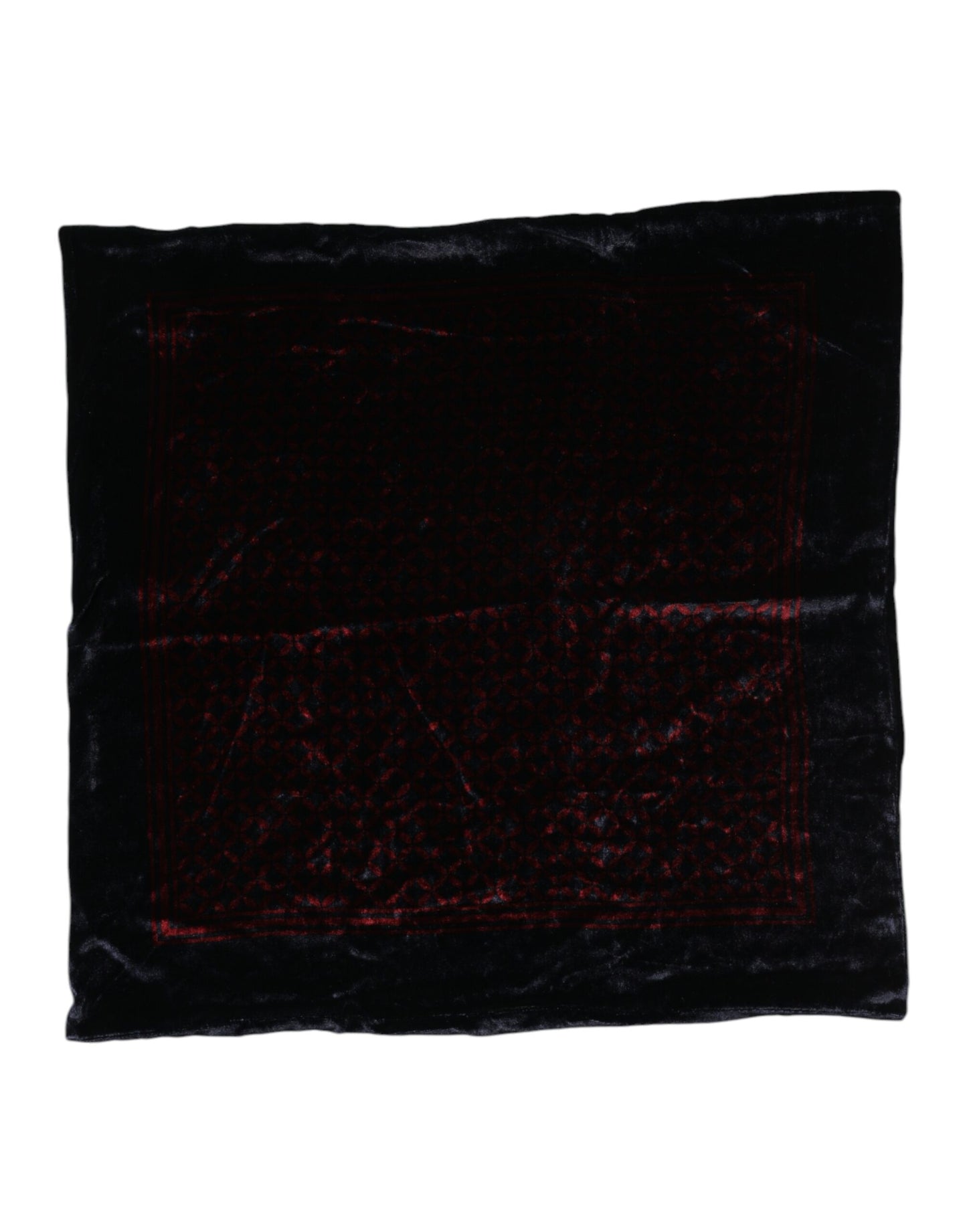 Dolce & Gabbana Schwarz Rot Viskose Quadrat Männer Foulard Schal
