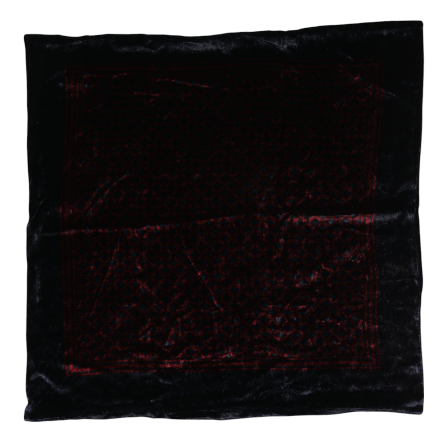 Dolce & Gabbana Schwarz Rot Viskose Quadrat Männer Foulard Schal