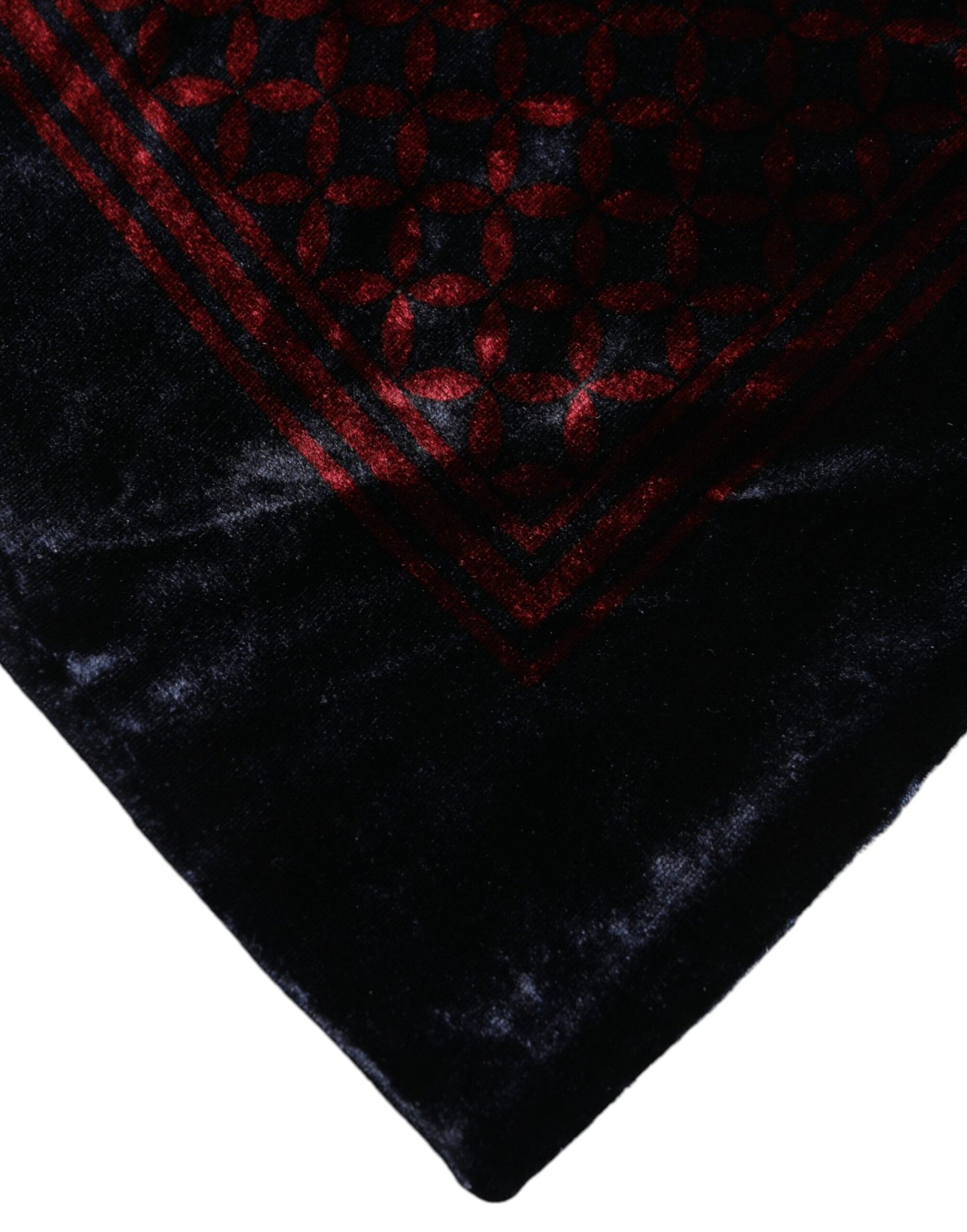Dolce & Gabbana Schwarz Rot Viskose Quadrat Männer Foulard Schal