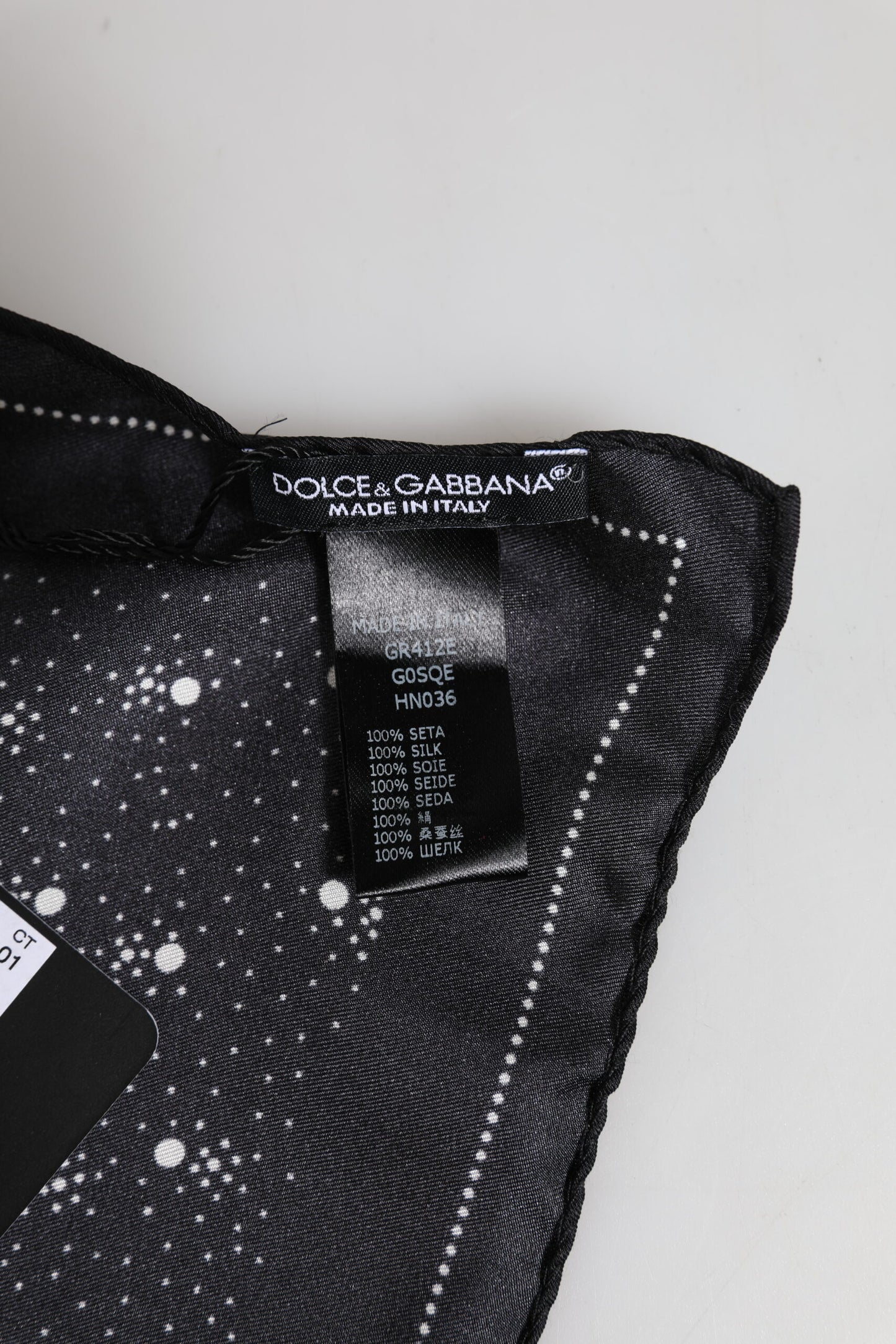 Dolce & Gabbana Schwarz Weiß Gedruckt Quadratisch Männer Foulard Schal