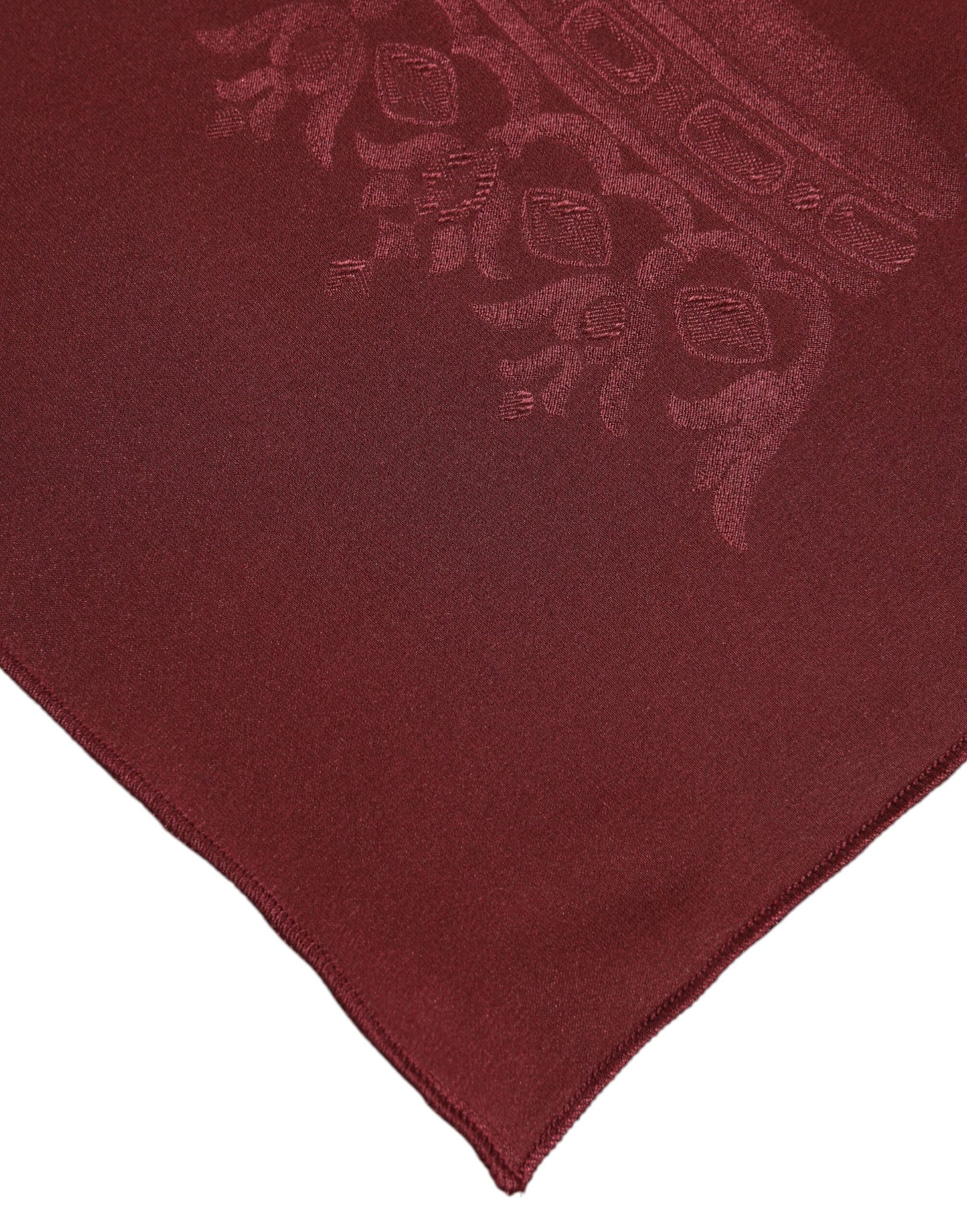 Dolce & Gabbana Maroon Silk Crown Square Herren Foulard Schal