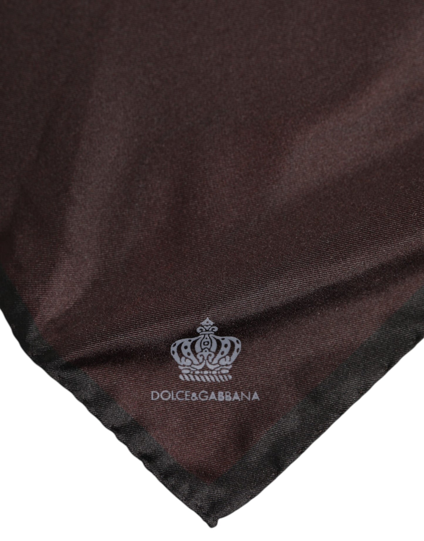 Dolce & Gabbana Brauner DG Crown Silk Square Herren Foulardschal