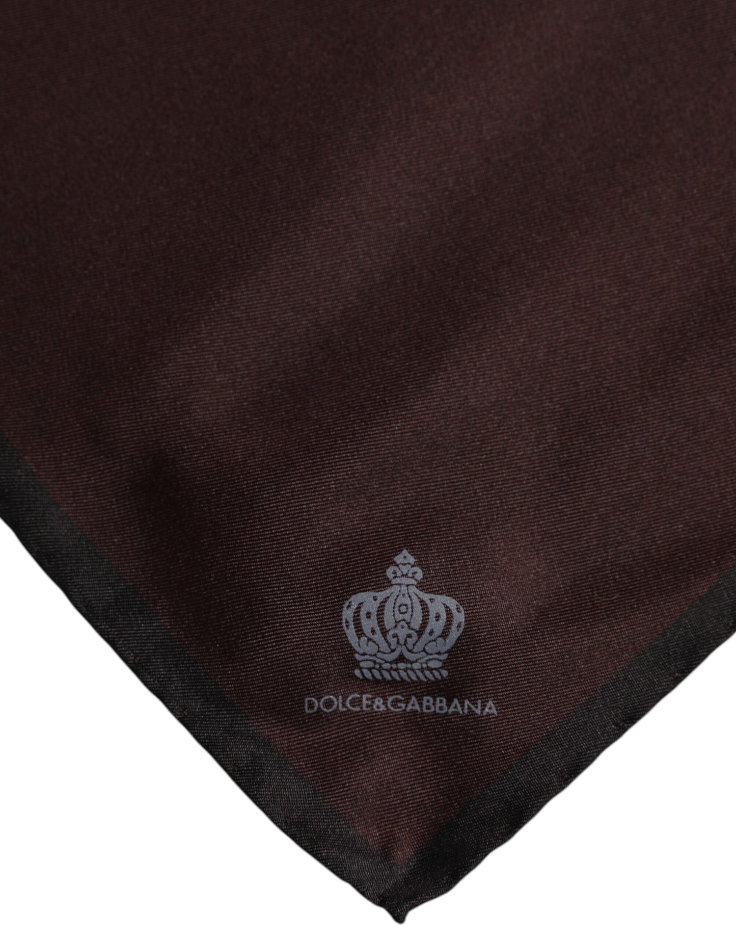 Dolce & Gabbana Brauner DG Crown Silk Square Herren Foulardschal