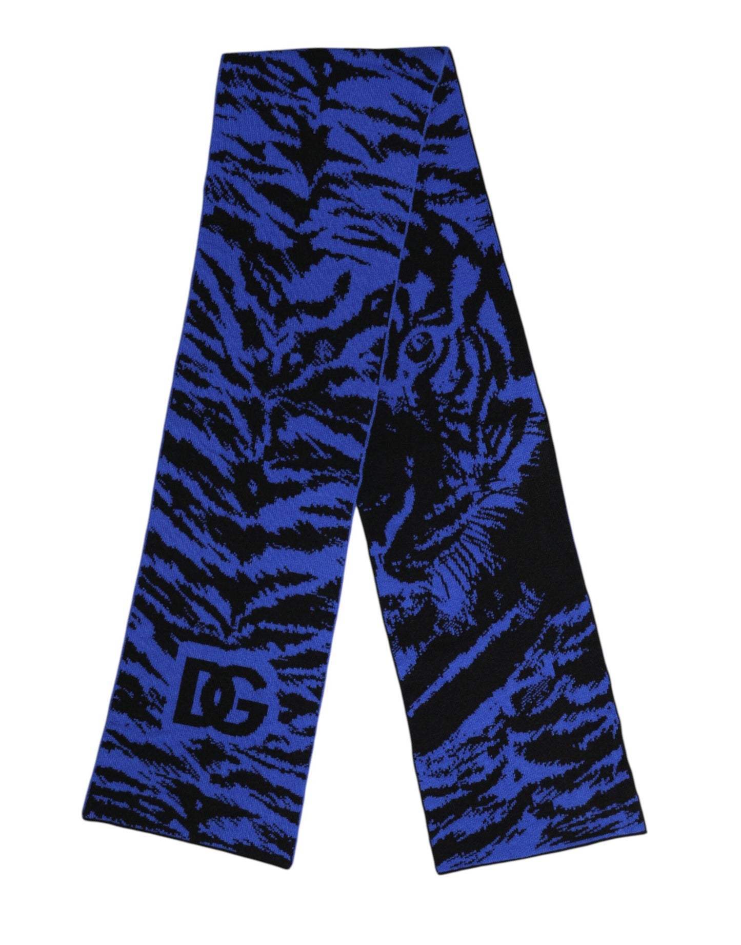 Dolce & Gabbana Blau Schwarz Logo Halswärmer Wickelschal Schal