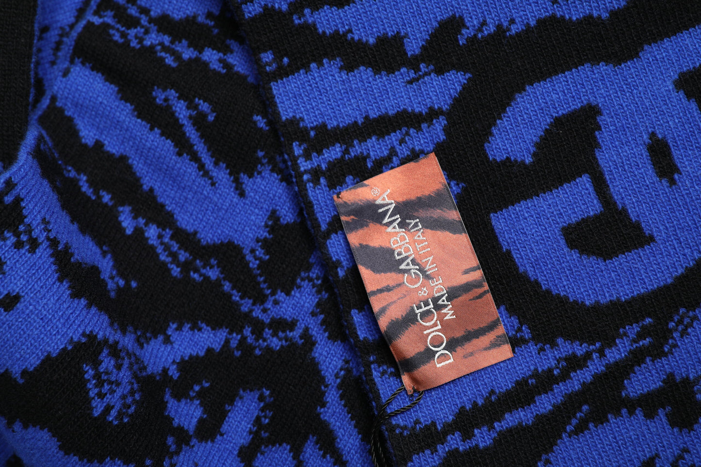 Dolce & Gabbana Blau Schwarz Logo Halswärmer Wickelschal Schal