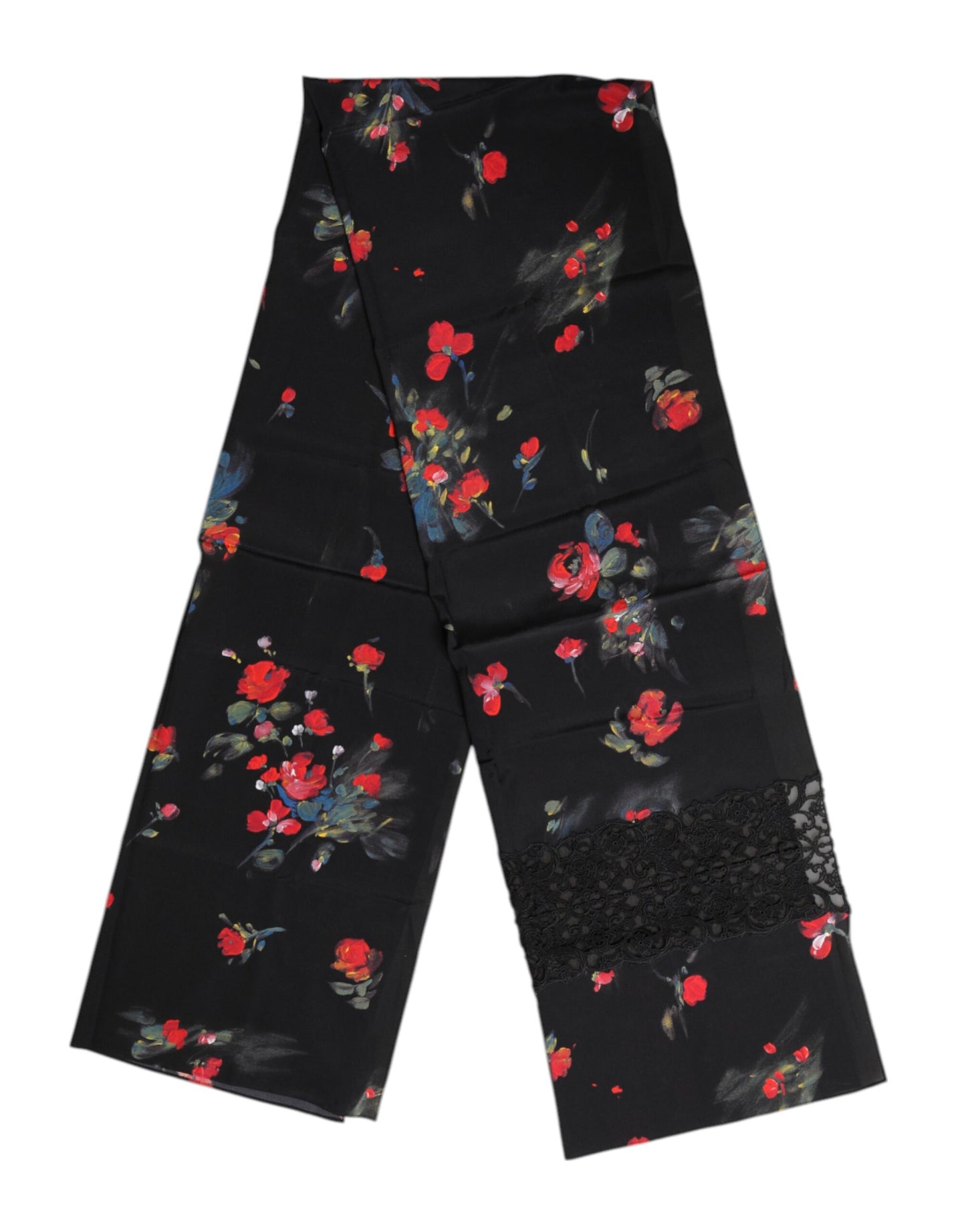 Dolce & Gabbana Schwarzer Floral Print Halswärmer Wickelschal