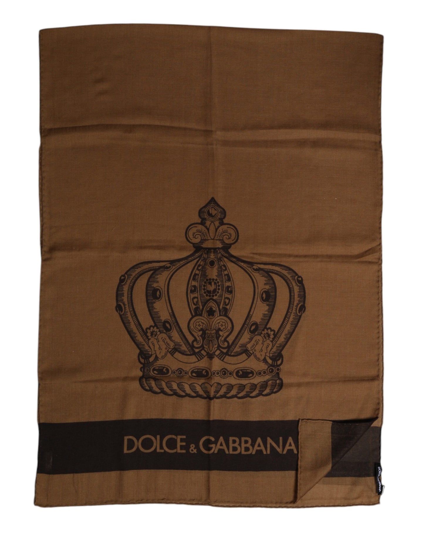 Dolce & Gabbana Brauner DG Crown Halswärmer Herren Foulardschal