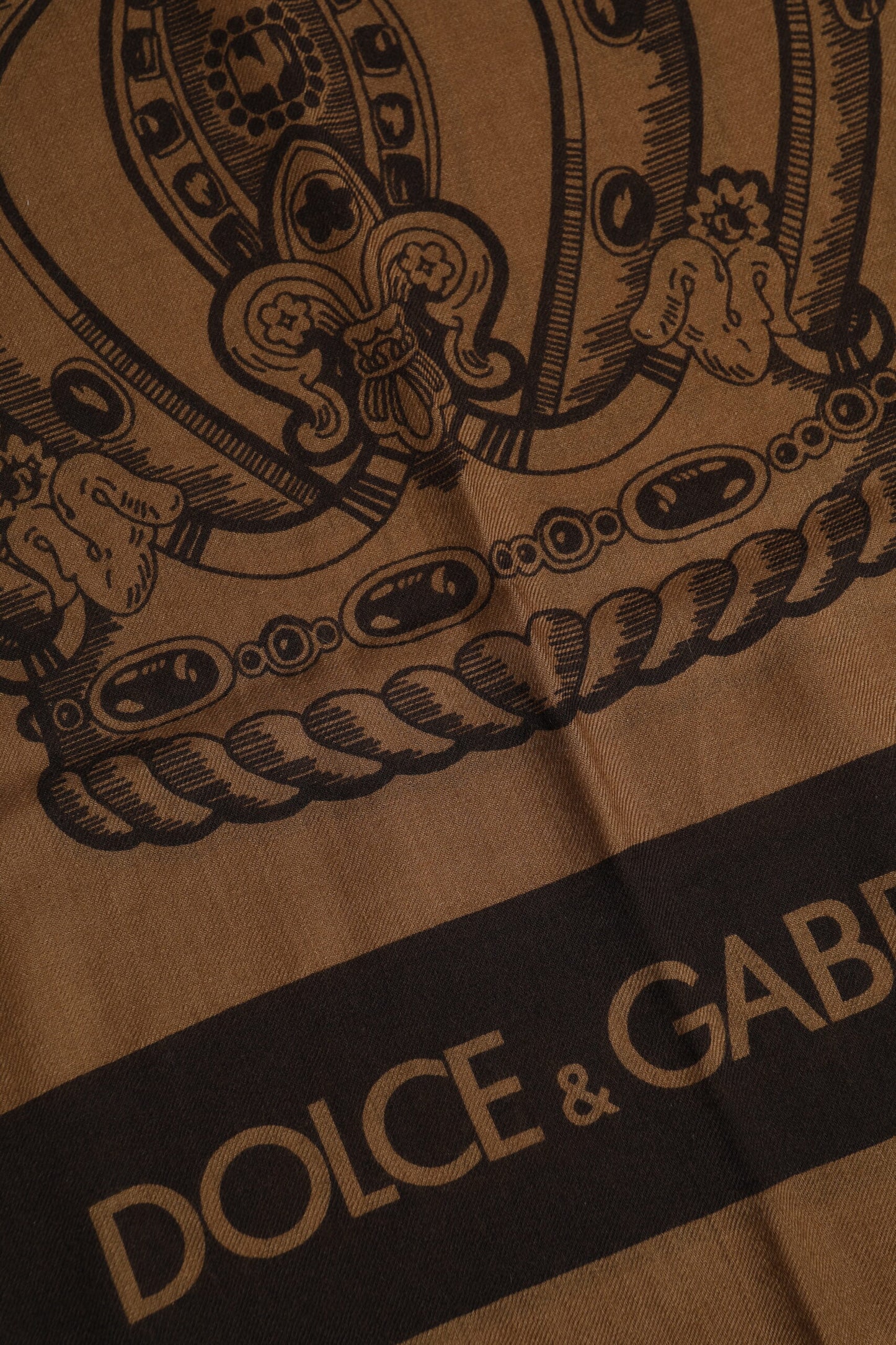 Dolce & Gabbana Brauner DG Crown Halswärmer Herren Foulardschal