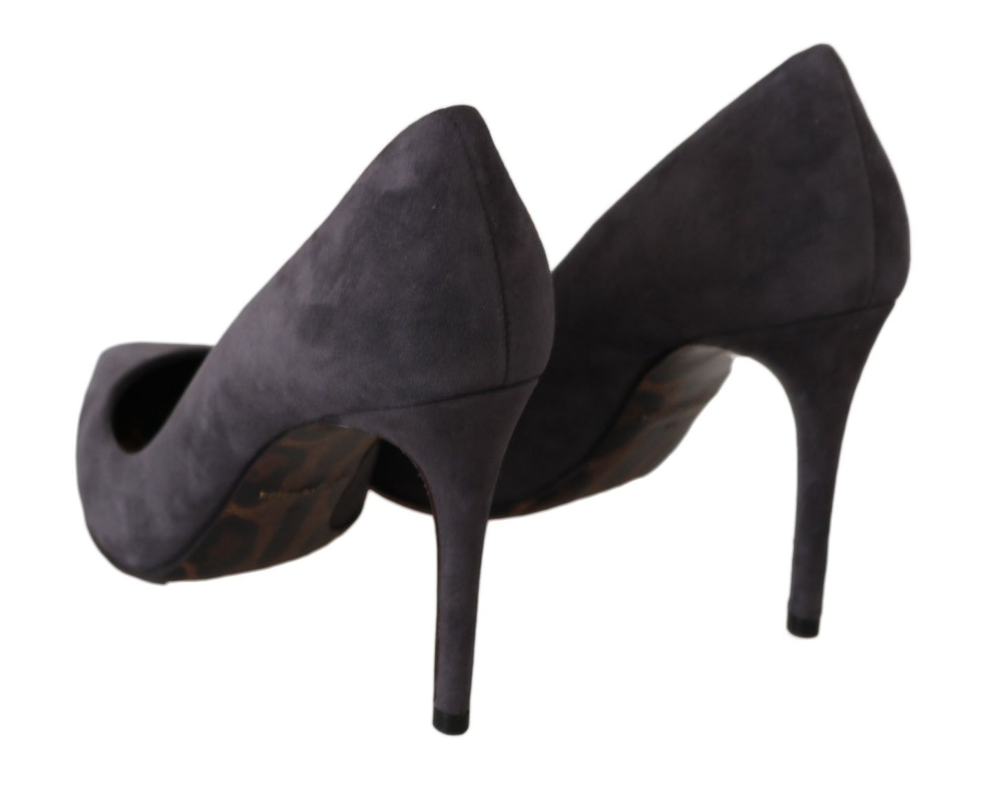 Dolce & Gabbana Graue Wildleder Leder Stiletto Schuhe Heels