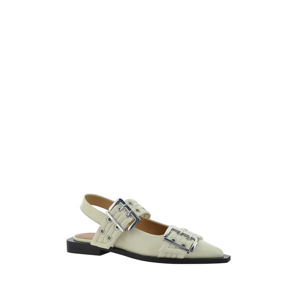 Ganni Feminine Schnalle Slingback Ballerinas