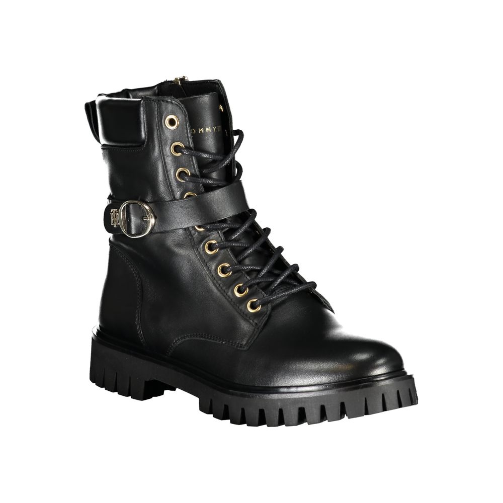 Tommy Hilfiger Schwarzes Leder Damen Stiefel