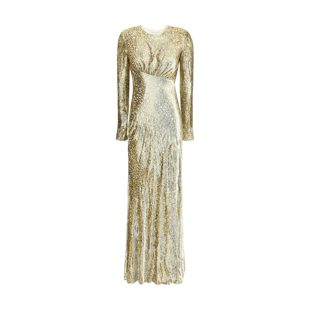 Self-Portrait Goldfaden langes Kleid