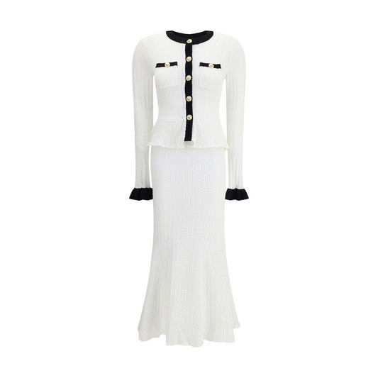Self-Portrait Langes Kleid aus Pointelle-Strick