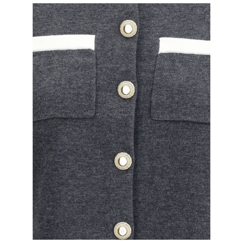 Self-Portrait Strickjacke mit Kontrastkragen
