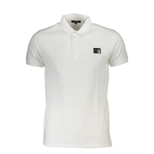 Cavalli Class Weißes Baumwoll-Poloshirt