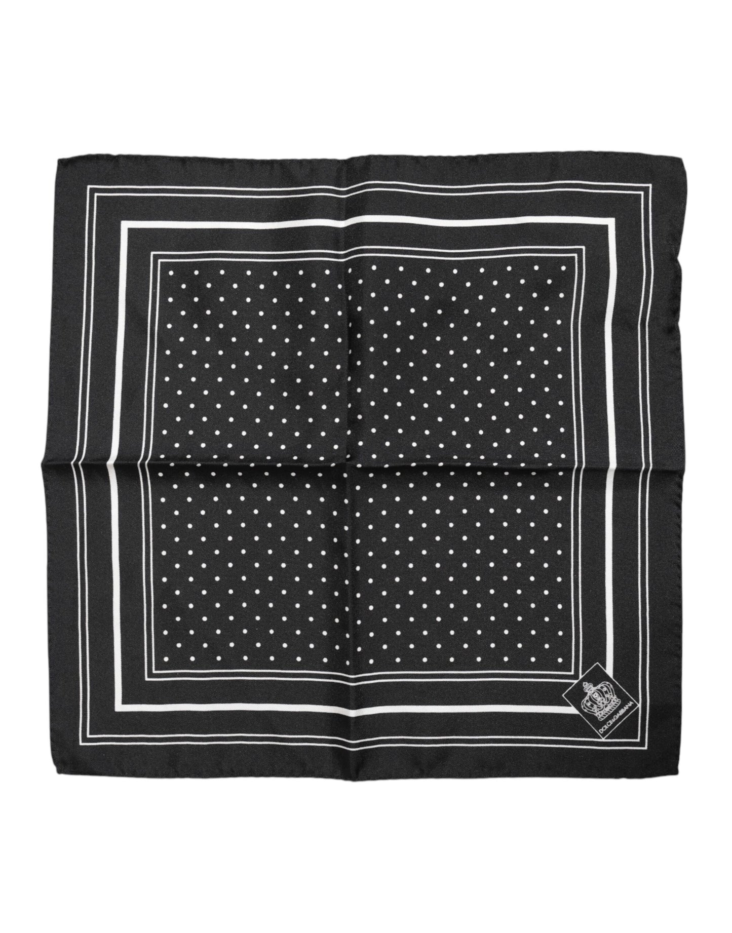 Dolce & Gabbana Schwarz Weiß Polka Dot Herren Foulard Schal