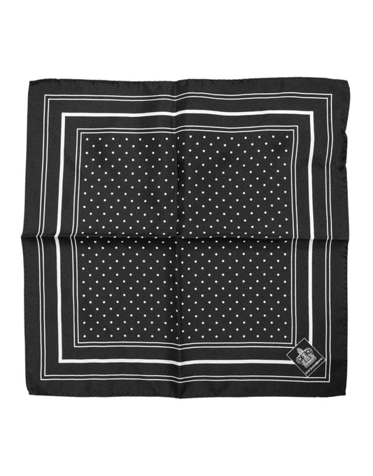 Dolce & Gabbana Schwarz Weiß Polka Dot Herren Foulard Schal