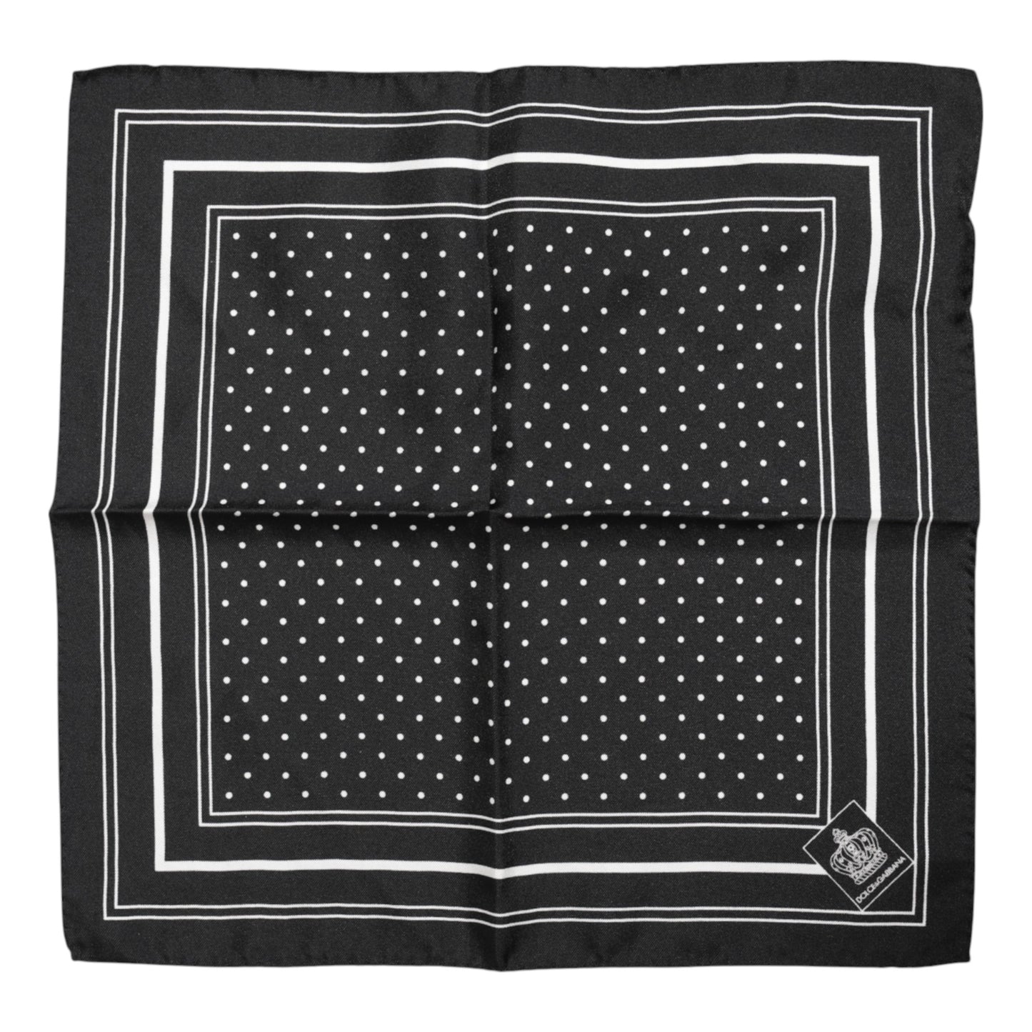 Dolce & Gabbana Schwarz Weiß Polka Dot Herren Foulard Schal