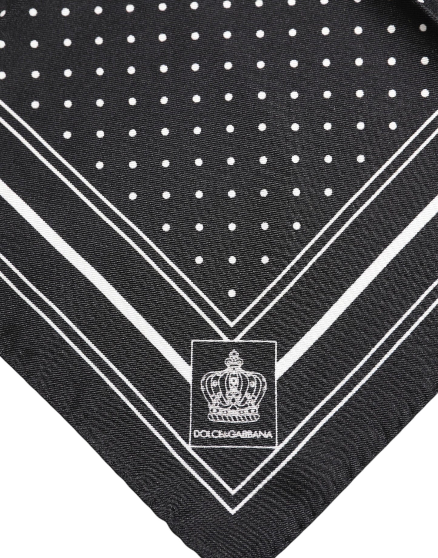 Dolce & Gabbana Schwarz Weiß Polka Dot Herren Foulard Schal