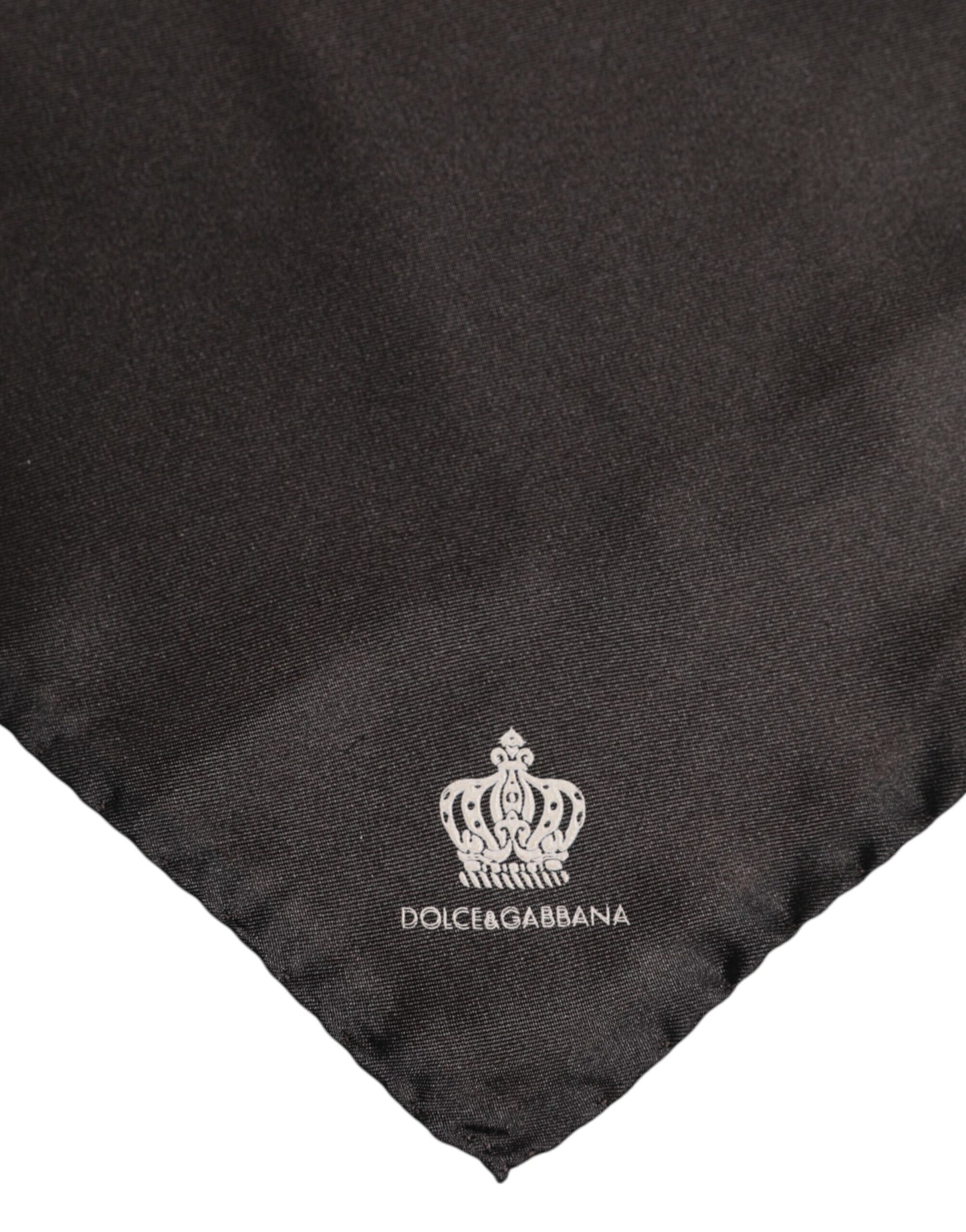 Dolce & Gabbana Brauner DG Crown Silk Square Herren Foulardschal