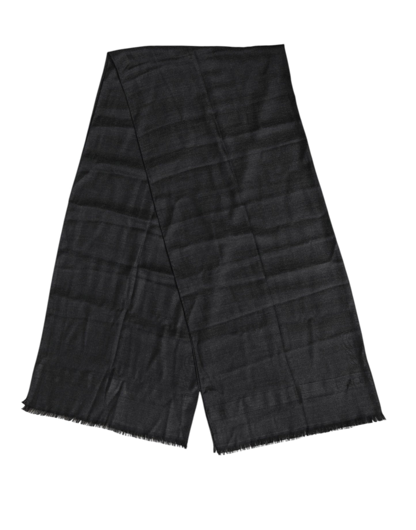 Dolce & Gabbana Dunkelgrauer Kaschmir-Fransen-Halswärmer-Schal
