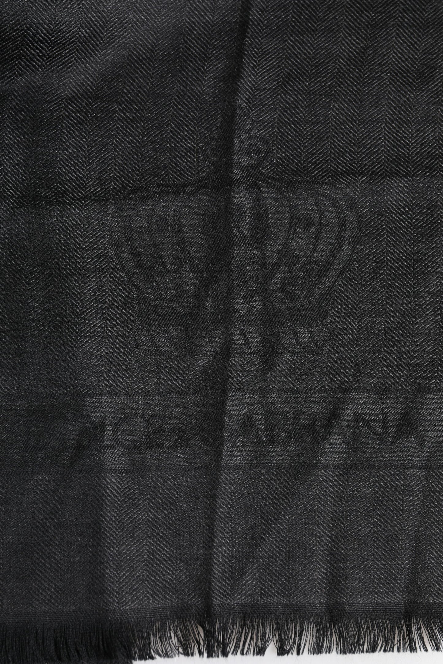 Dolce & Gabbana Dunkelgrauer Kaschmir-Fransen-Halswärmer-Schal