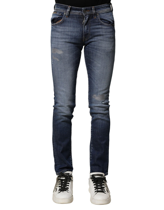 Dolce & Gabbana Blau gewaschene Baumwolle Slim Fit Herren Denim Jeans