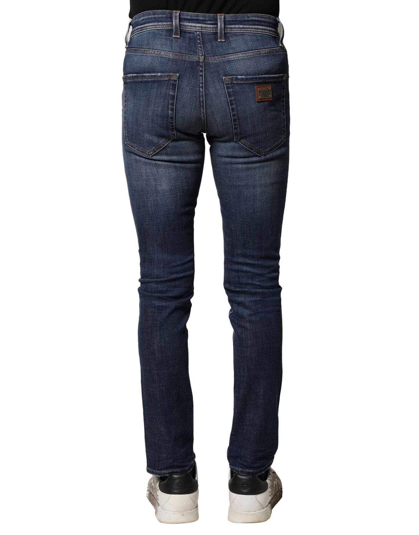 Dolce & Gabbana Blau gewaschene Baumwolle Slim Fit Herren Denim Jeans