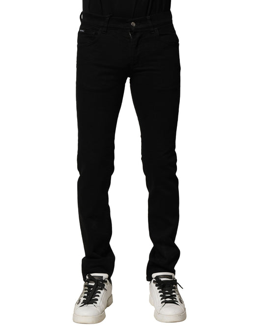 Dolce & Gabbana Schwarze Baumwoll-Stretch-Skinny-Denim-Jeans für Männer