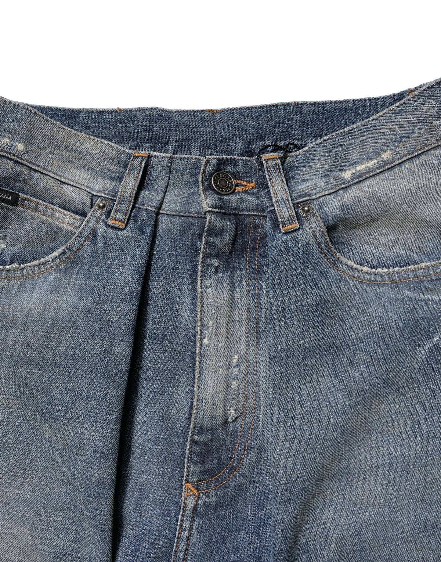 Dolce & Gabbana Blaue Baumwolle zerfleddert Männer Denim Jeans