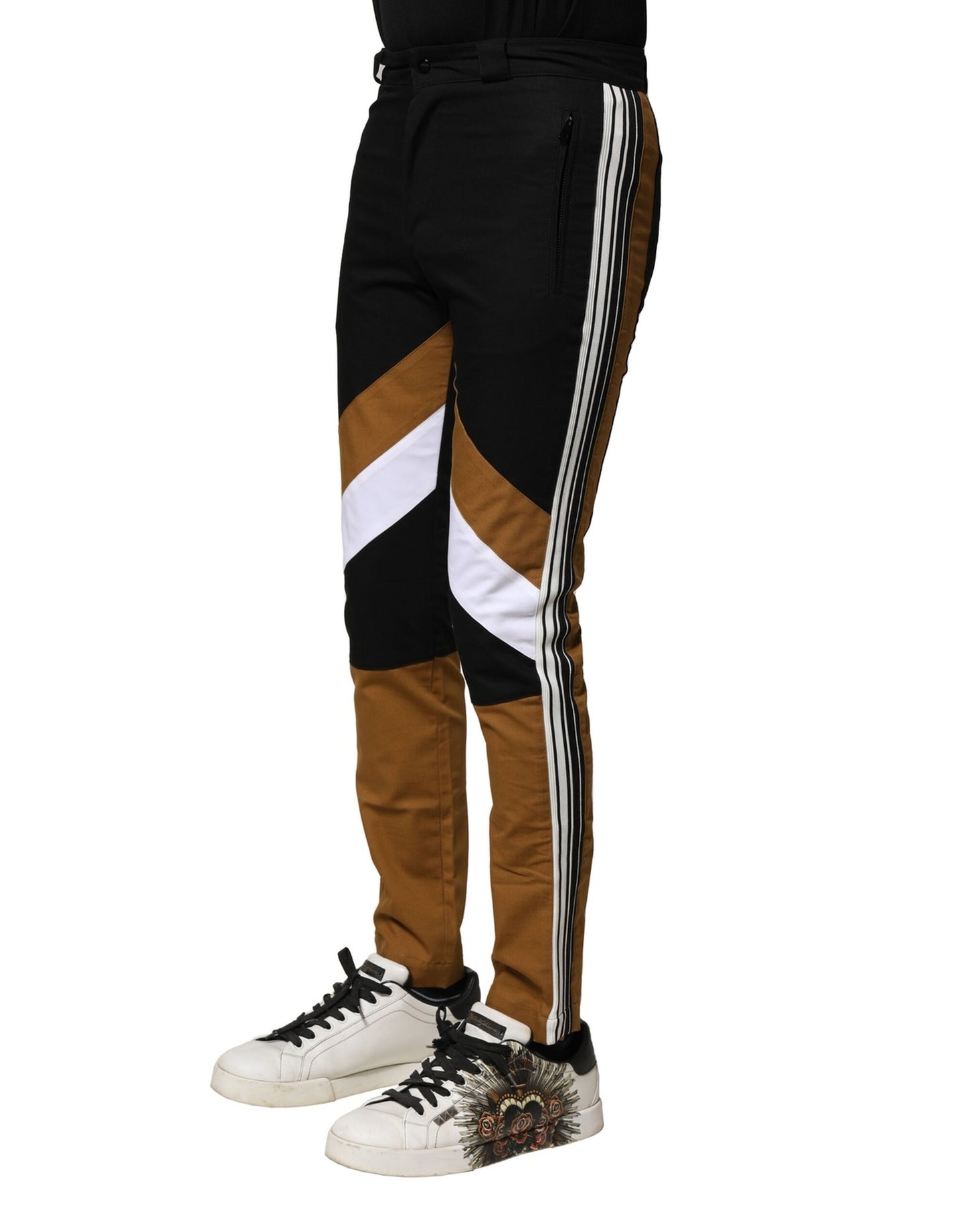 Dolce & Gabbana Multicolor Baumwolle Slim Fit Männer Hosen