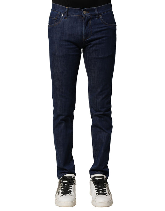 Dolce & Gabbana Blaue Baumwoll-Stretch-Skinny-Denim-Jeans für Männer