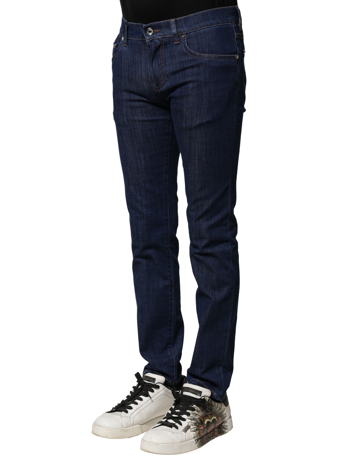 Dolce & Gabbana Blaue Baumwoll-Stretch-Skinny-Denim-Jeans für Männer