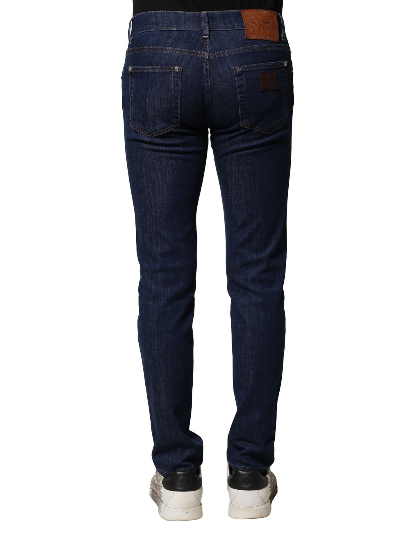 Dolce & Gabbana Blaue Baumwoll-Stretch-Skinny-Denim-Jeans für Männer
