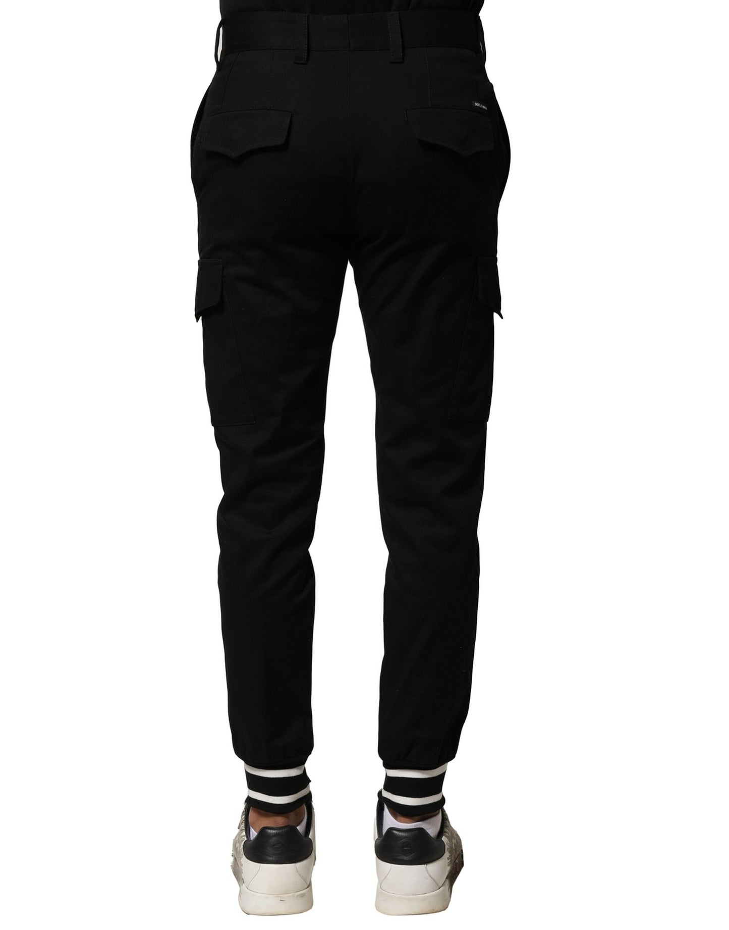 Dolce & Gabbana Schwarze Baumwoll-Cargo-Jogginghose für Männer